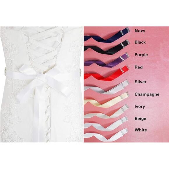 Bridal Crystal Rhinestone Braided Wedding Dress Sash Belt main image 6